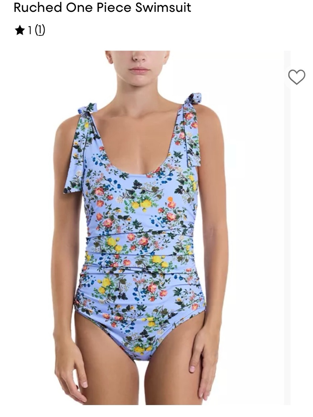 Hanky Panky Light Blue Floral One-Piece Swimsuit with Shoulder Ties